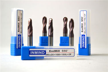 بینی CNC مخروطی توپ پایان میل TIALN روکش دار کاربید برش ابزار برای مس