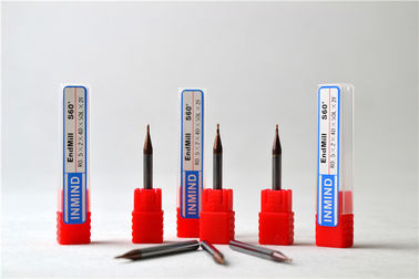 سفارشی کاربید جامد میکرو پایان میلز TIALN پوشش داده شده توپ 0.3um بینی Endmill