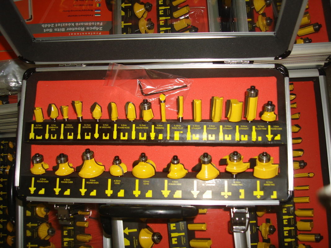 TC-024A دست روتر ماشین قطعات 24PCS TCT روتر مجموعه بیت برای نجاری